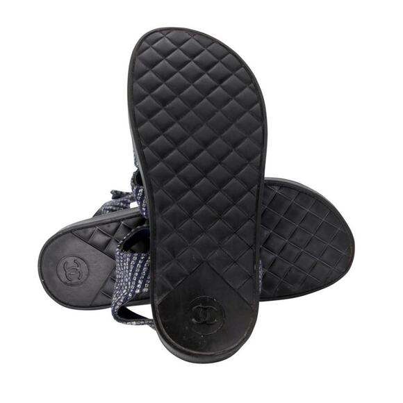 Chanel Mother Pearl CC 35.5 Tweed Chunky Beach Sandals CC-1109P-0018 - Picture 11 of 11